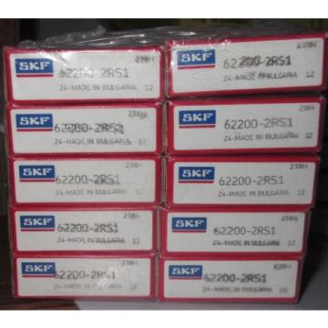 SKF 62200-2RS1 Deep Groove Ball Bearing Single Row New Boxed Double Sealed
