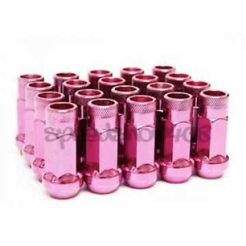 Z RACING PINK STEEL 20PCS LUG NUTS 12X1.5MM OPEN EXTENDED 17MM KEY TUNER