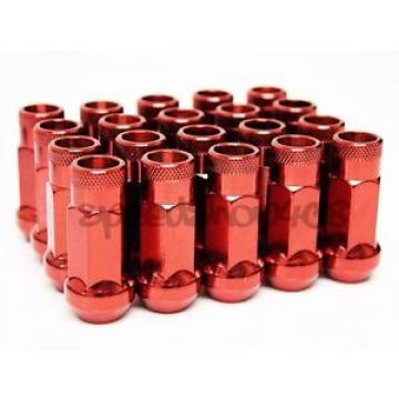 Z RED STEEL 48MM LUG NUTS OPEN EXTENDED 12X1.25MM 20PCS KEY FOR NISSAN