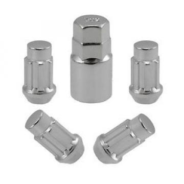 Tall Chrome Locking Acorn Lug Kit 14x2 Threads | 4 Lugs 1 Key | Wheel Locks