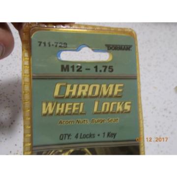 Dorman 711-728 Chrome Wheel Lock Lug Nut Set of 4 Plus 1 Key M12 - 1.75