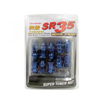 MUTEKI SR35 20PCS WHEELS TUNER LUG + LOCK NUTS (CLOSE END/12X1.5/BLUE) ##