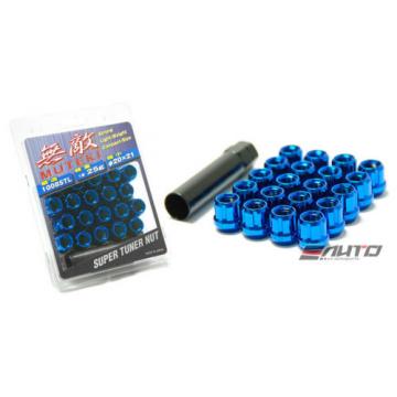 SPLINE 21mm MUTEKI WHEEL LOCK LUG NUT 12x1.5 M12 P1.5 BLUE OPEN END w/ key a