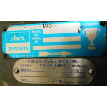 ABEX, DENISON HYDRAULIC , P7V2L1A100A, 5000 PSI, 3000 RPM, 56.5 GPM Pump