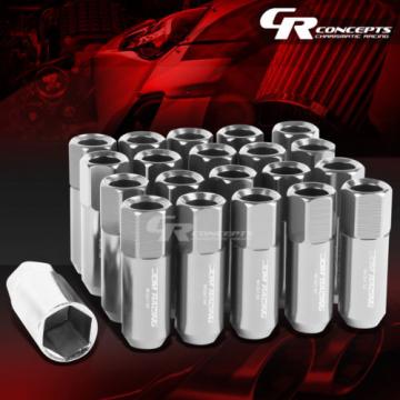 FOR DTS/STS/DEVILLE/CTS 20X EXTENDED ACORN TUNER WHEEL LUG NUTS+LOCK+KEY SILVER