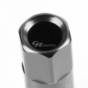 FOR DTS/STS/DEVILLE/CTS 20X EXTENDED ACORN TUNER WHEEL LUG NUTS+LOCK+KEY SILVER