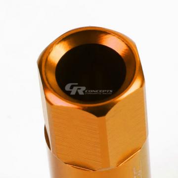 FOR DTS/STS/DEVILLE/CTS 20X EXTENDED ACORN TUNER WHEEL LUG NUTS+LOCK+KEY ORANGE
