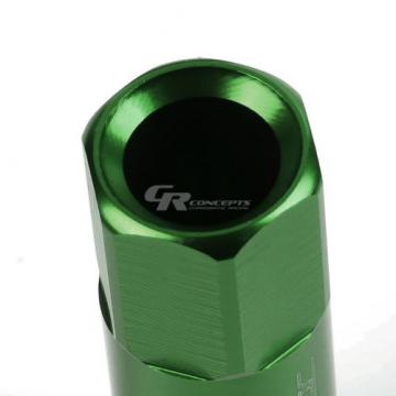FOR DTS/STS/DEVILLE/CTS 20X EXTENDED ACORN TUNER WHEEL LUG NUTS+LOCK+KEY GREEN
