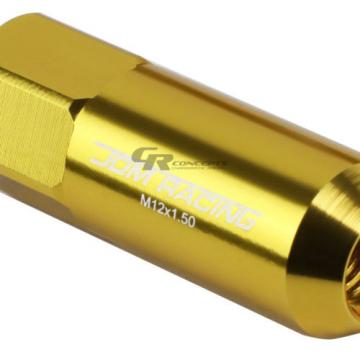 FOR DTS/STS/DEVILLE/CTS 20X EXTENDED ACORN TUNER WHEEL LUG NUTS+LOCK+KEY GOLD