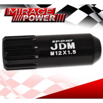 FOR MINI M12x1.5 LOCKING LUG NUTS TIME ATTACK TUNER WHEELS RIMS 20PC KIT BLACK