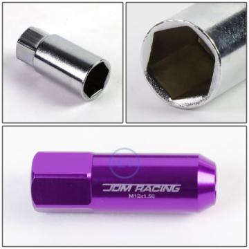20pcs M12x1.5 Anodized 60mm Tuner Wheel Rim Locking Acorn Lug Nuts+Key Purple