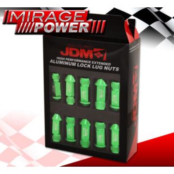 FOR NISSAN M12x1.25MM LOCKING LUG NUTS OPEN END 20 PIECES+KEY KIT GREEN