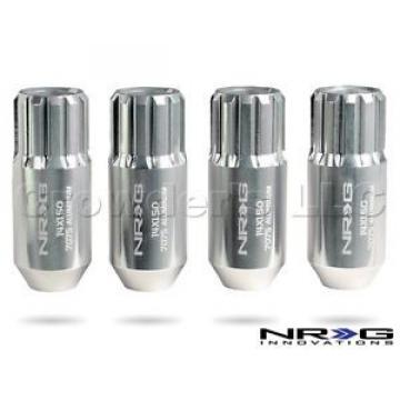 NRG 400 Series Extended Locking Lug Nut Set 4 Silver M14 x 1.5 alum LN-L472SL