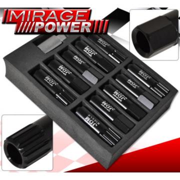 FOR CHEVY 12x1.5 LOCKING LUG NUTS 20 PIECES AUTOX TUNER WHEEL PACKAGE KEY BLACK