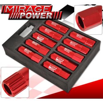 FOR TOYOTA M12x1.5MM LOCKING KEY LUG NUTS TRACK EXTENDED OPEN 20 PIECES UNIT RED