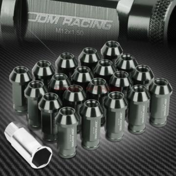 FOR IS250 IS350 GS460 20 PCS M12 X 1.5 ALUMINUM 50MM LUG NUT+ADAPTER KEY GRAY