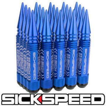 SICKSPEED 20 PC BLUE 5 1/2&#034; LONG SPIKED STEEL LOCKING LUG NUTS 12X1.5 L17