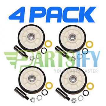 4 PACK - NEW PS1570070 DRYER SUPPORT ROLLER WHEEL KIT FOR MAYTAG AMANA WHIRLPOOL
