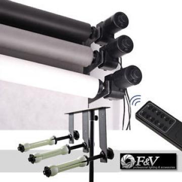 3-ROLLER ELECTRIC-MOTORIZED PHOTOGRAPHIC BACKDROP BACKGROUND SUPPORT SYSTEM