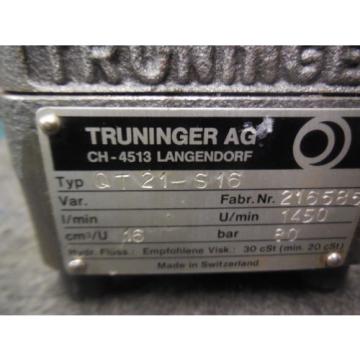 NEW TRUNINGER AG HYDRAULIC QT21S16 Pump