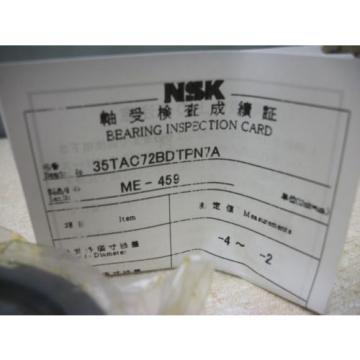 NSK 35TAC72BDTPN7A Super Precision Dual Set of Ball Screw Support Bearings