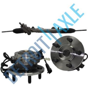 3 pc Set: Steering Rack and Pinion + 2 Wheel Hub Bearing Assembly; w/ ABS