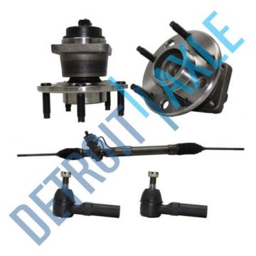Steering Rack and Pinion + 2 Outer Tie Rod + 2 Front Wheel Hub Bearing Assembly