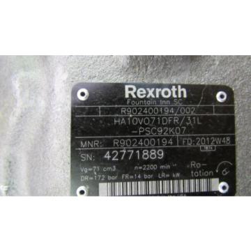 NEW REXROTH HA10VO71DFR/31LPSC92K07 R902400194/002 HYDRAULIC AXIAL PISTON  Pump