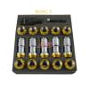 GOLD M12x1.5 STEEL JDM EXTENDED DUST CAP LUG NUTS WHEEL RIMS TUNER WITH LOCK