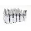 Z RACING FLAT SILVER SPIKE LUG NUTS 12X1.5MM STEEL OPEN EXTENDED KEY TUNER #1 small image