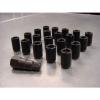 12x1.5 Steel Lug Nuts 20 pcs Set Lock Key Black Tuner Lugs Open End Honda Lexus #2 small image