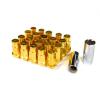 Type-4 50mm Wheel Rim Closed End Lug Nuts 20 PCS Set M12 X 1.5 GOLD w/ LOCK #1 small image