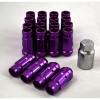 NNR Steel Extended Wheel Lug Nuts &amp; Locks Open Ended Purple 49mm 12x1.5 20pcs