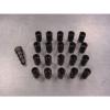 12x1.5 Steel Lug Nuts 20 Piece Set Lock Key Black Tuner Lugs Conical Open End 2K