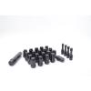 20 Black Spline Locking Lug Nuts 12x1.5 | 4 Black Aluminum Valve Stems | NEW #1 small image