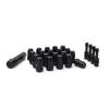 20 Black Spline Locking Lug Nuts 12x1.5 | 4 Black Aluminum Valve Stems | NEW #2 small image