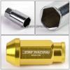 20X RACING RIM 50MM OPEN END ANODIZED WHEEL LUG NUT+ADAPTER KEY GOLD #5 small image