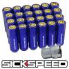 SICKSPEED 24 PC BLUE/24K GOLD CAPPED 60MM LOCKING LUG NUTS FOR WHEELS 14X1.5 L19 #1 small image