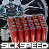 24 RED/NEO CAPPED ALUMINUM EXTENDED TUNER LOCKING LUG NUTS FOR WHEELS 12X1.5 L18