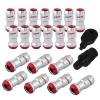 M12 X 1.5Mm 20 Piece Open Close Dust Lock Lug Nuts Bolts+ Key Lock Chrome/Red #1 small image