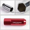 FOR CAMRY/CELICA/COROLLA 20X EXTENDED ACORN TUNER WHEEL LUG NUTS+LOCK+KEY RED