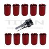 10 Piece Red Chrome Tuner Lugs Nuts | 12x1.25 Hex Lugs | Key Included #1 small image