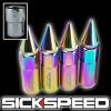 4 NEO CHROME 60MM EXTENDED TUNER LOCKING LUG NUTS LUGS FOR WHEELS/RIM 12X1.5 L01 #1 small image