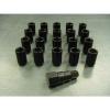 12x1.5 Steel Lug Nuts 20pc Set Lock Key Black Tuner Lugs Universal Tapered Cone #1 small image