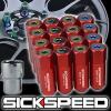 16 RED/NEO CHROME CAPPED ALUMINUM 60MM EXTENDED LOCKING LUG NUTS 12X1.5 L16 #1 small image