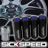 4 BLACK/BLUE CAPPED ALUMINUM EXTENDED TUNER LOCKING LUG NUTS WHEELS 12X1.5 L20 #1 small image