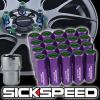 20 PURPLE/GREEN CAPPED ALUMINUM EXTENDED 60MM LOCKING LUG NUTS WHEEL 12X1.5 L17 #1 small image