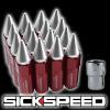 16 RED/POLISHED SPIKED ALUMINUM 60MM EXTENDED LOCKING LUG NUTS WHEELS 12X1.5 L16 #1 small image