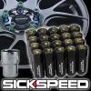 20 BLACK/24K GOLD CAPPED ALUMINUM 60MM EXTENDED LOCKING LUG NUTS 12X1.5 L07 #1 small image