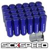 SICKSPEED 24 PC BLUE CAPPED ALUMINUM EXTENDED 60MM LOCKING LUG NUTS 1/2x20 L23 #1 small image